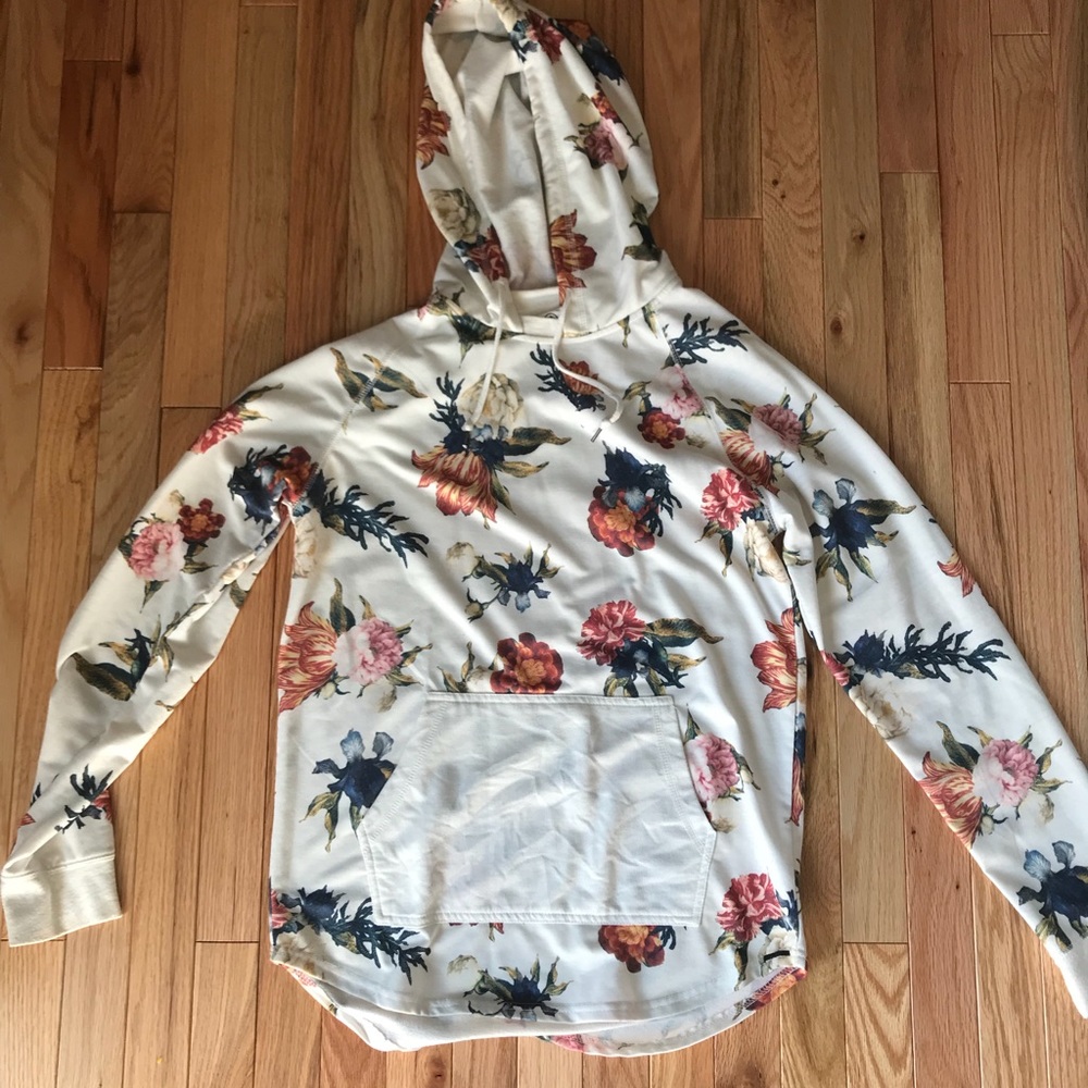 Men’s On The Byas white with flowers Hoodie
